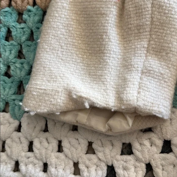 Cream White Wool Heavy Warm Peacoat Coat Jacket Womans sz Small - Picture 7 of 11